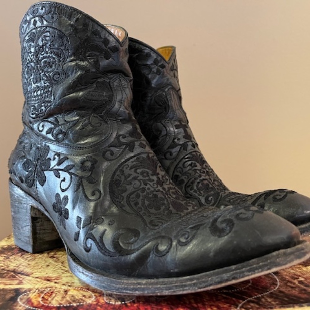 Old Gringo Klak Black Tonal Embroidery 7" Boot, Size 10
